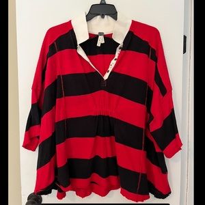 Black and red Free People long sleeve shirt